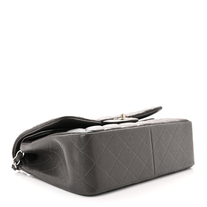 Chanel Caviar Quilted Jumbo Double Flap Dark Grey 4 of 10