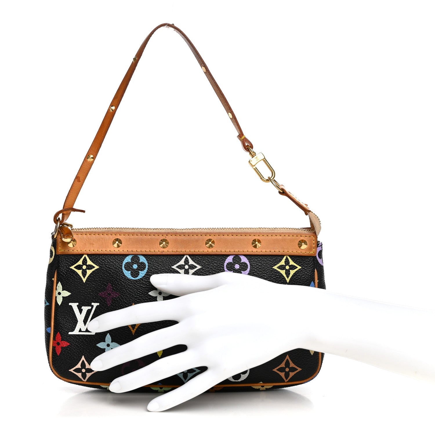 Louis Vuitton Monogram Multicolor Pochette Accessories Black 2 of 13