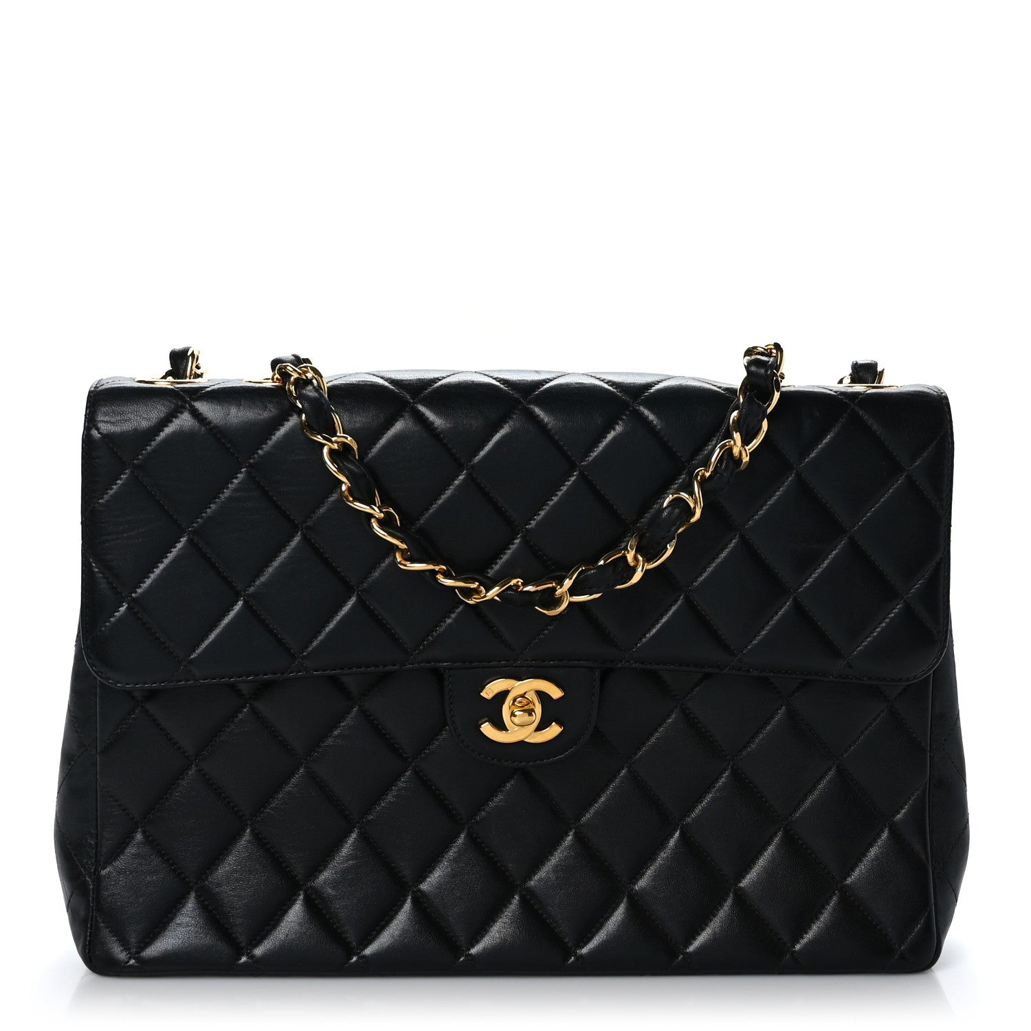 Chanel Lambskin Quilted Jumbo Single Flap Black 1 of 9
