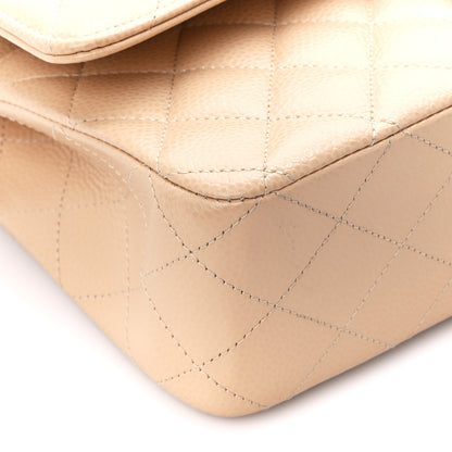 Chanel Caviar Quilted Medium Double Flap Beige 10 of 11
