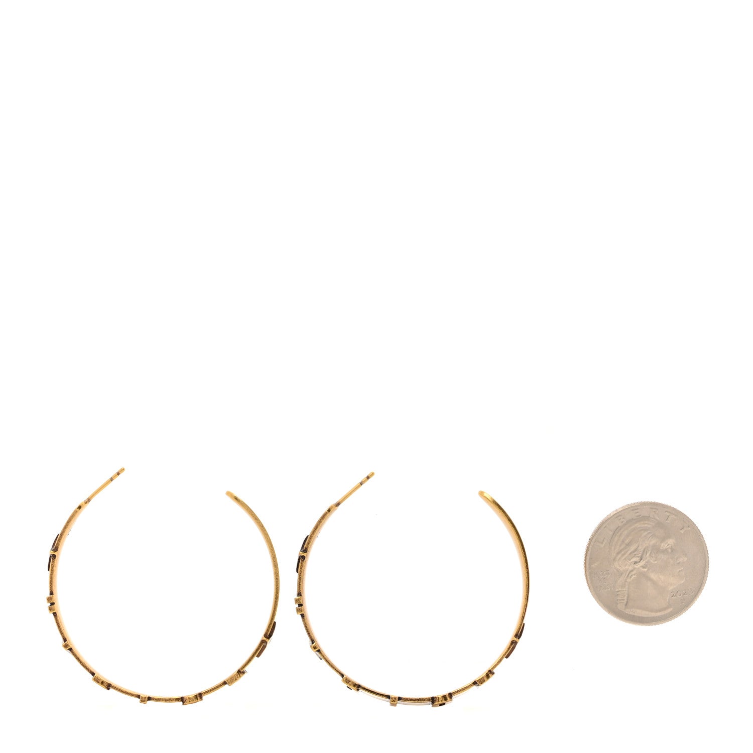 Christian Dior Metal J'Adior Star Hoop Earrings Aged Gold 2 of 4