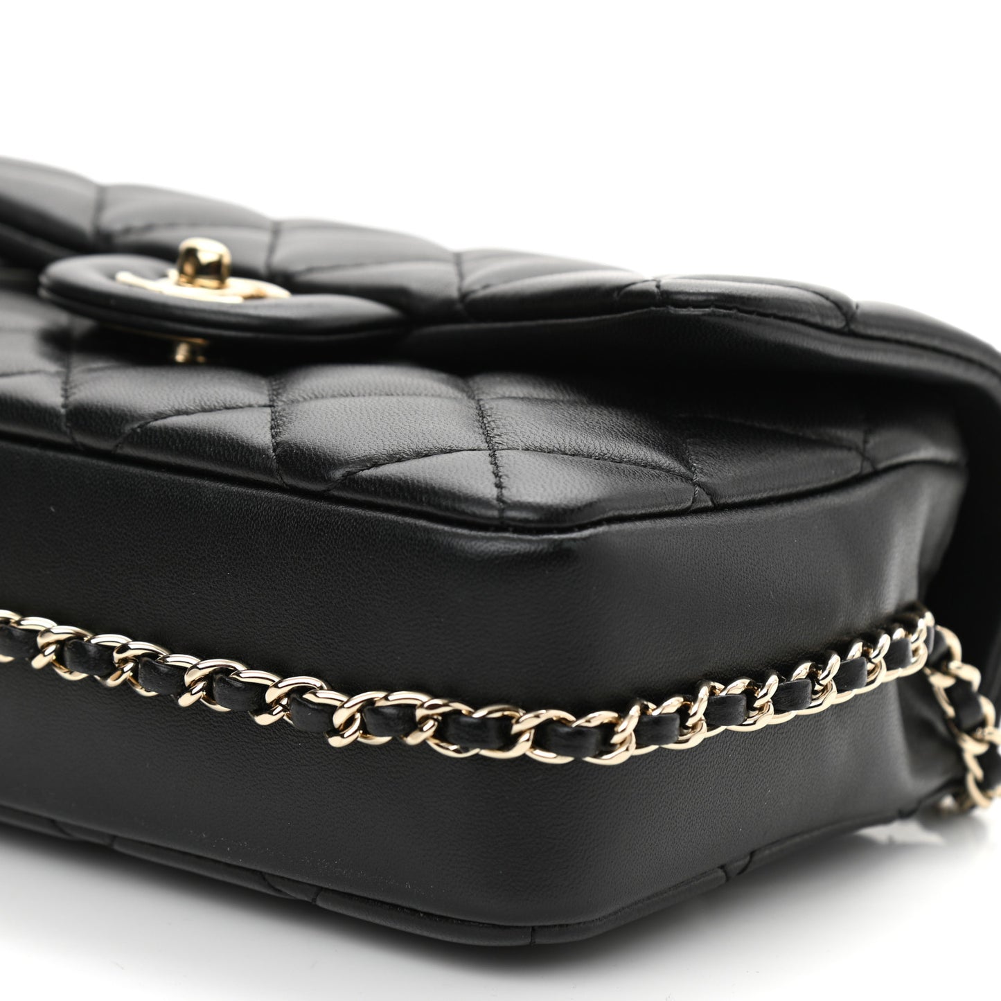 Lambskin Quilted Small My Precious Flap Black