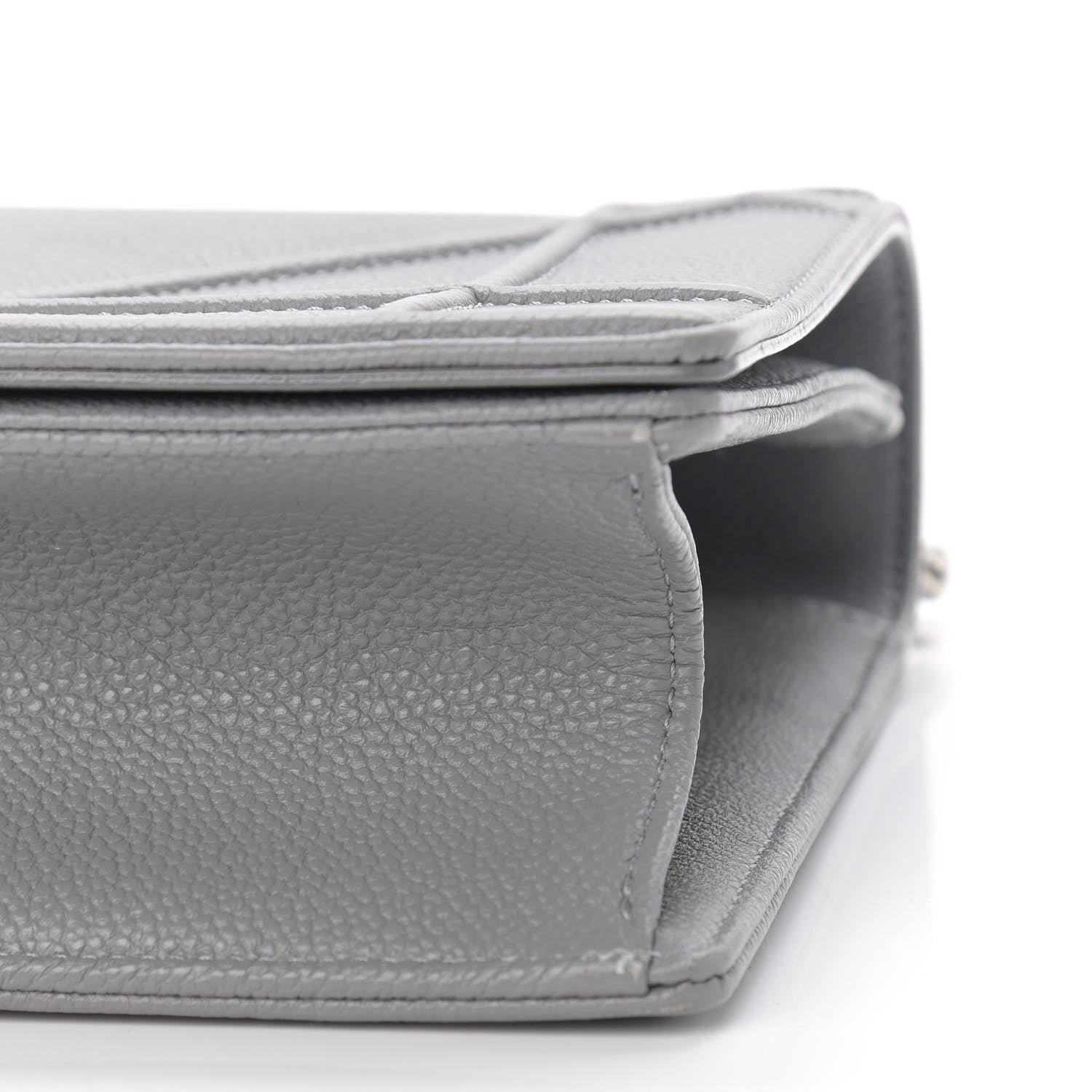 Christian Dior Grained Calfskin Medium Diorama Flap Bag Gris 9 of 10
