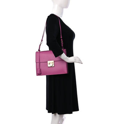 Salvatore Ferragamo Calfskin Gancio Lock Marisol Satchel 2 of 9