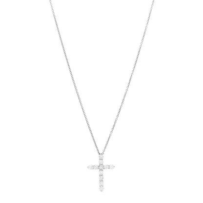 Tiffany Platinum Diamond Small Cross Pendant Necklace 1 of 5