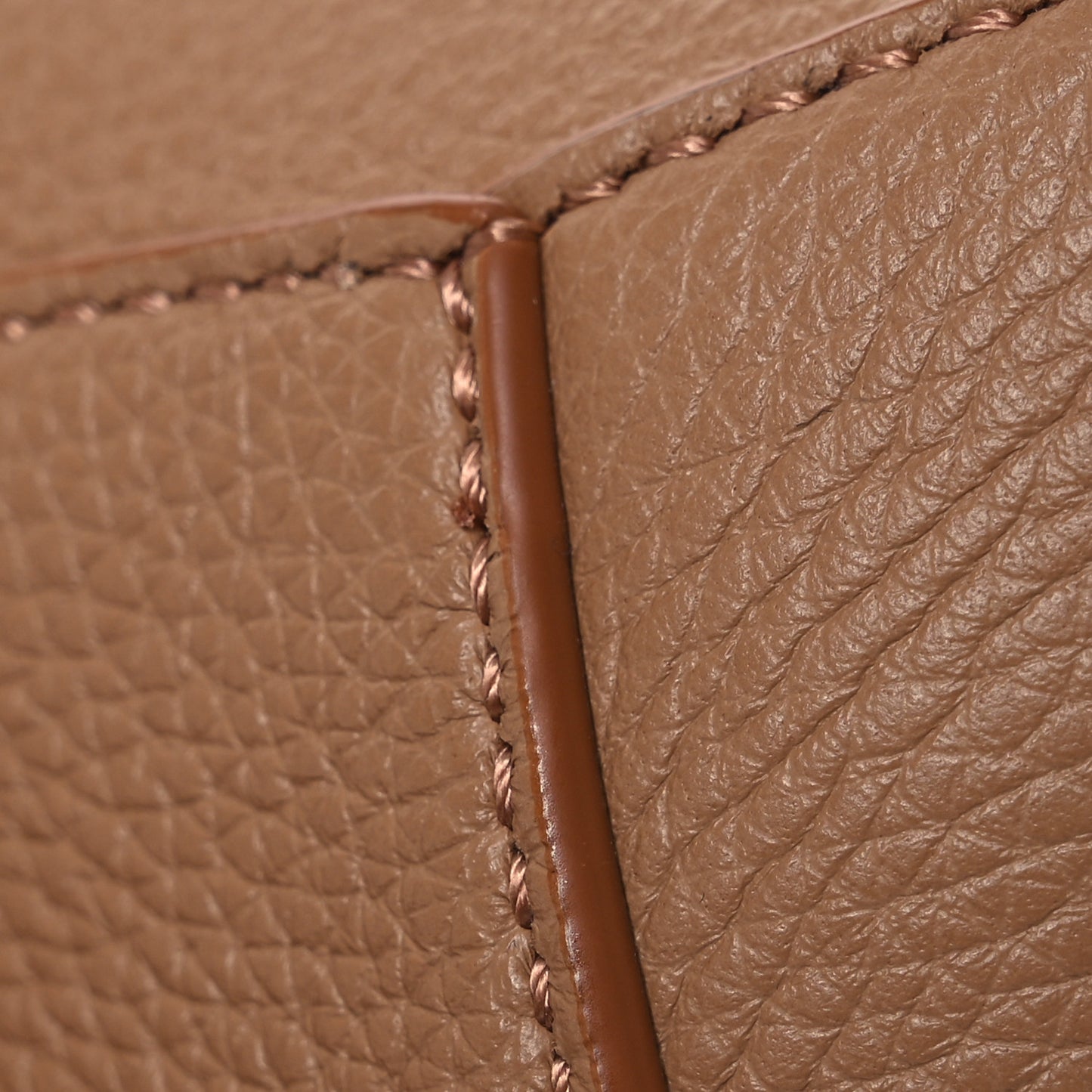 Calfskin Small Puzzle Edge Bag Toffee