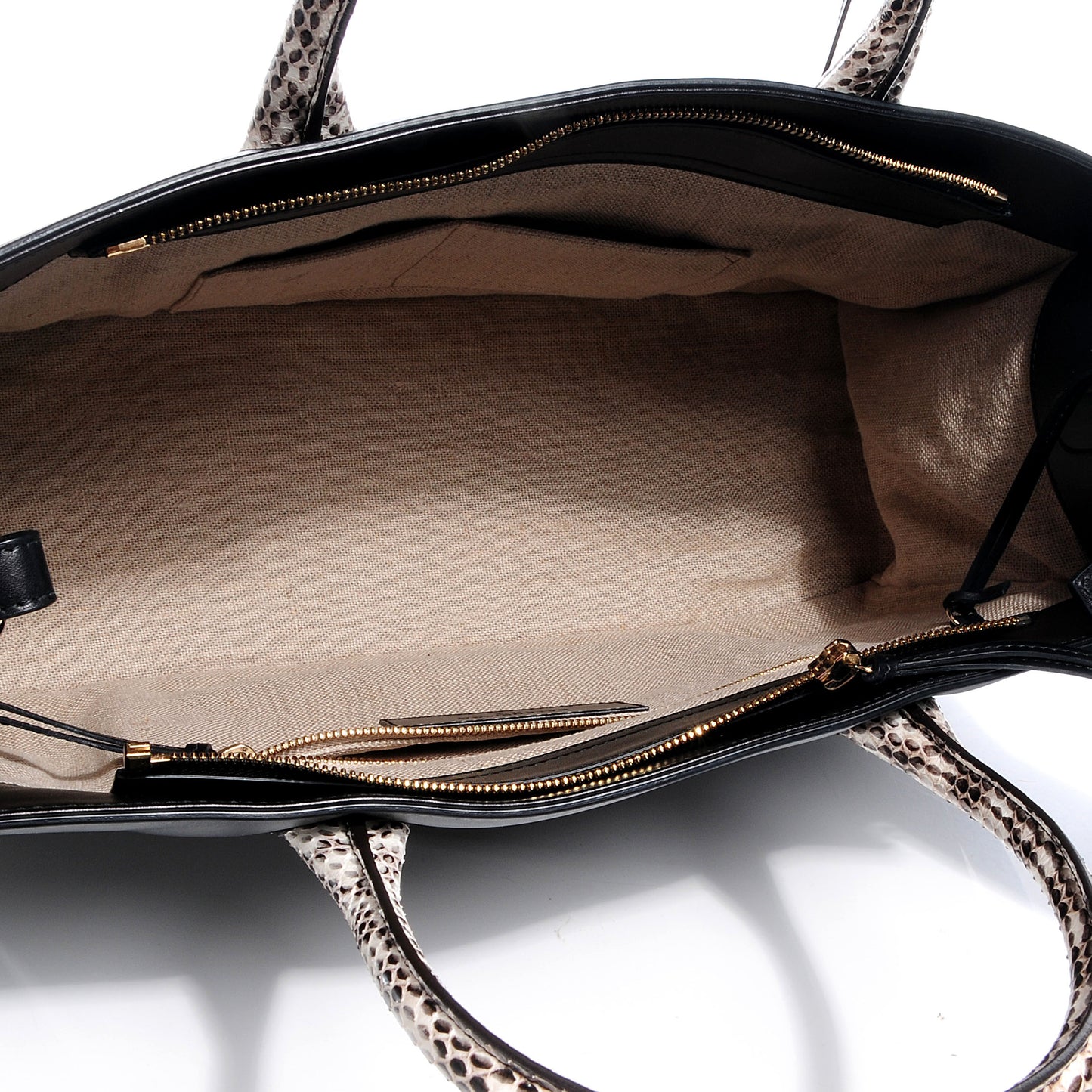 Calfskin Padlock Nude Work S Elaphe Snakeskin Top Handle Black