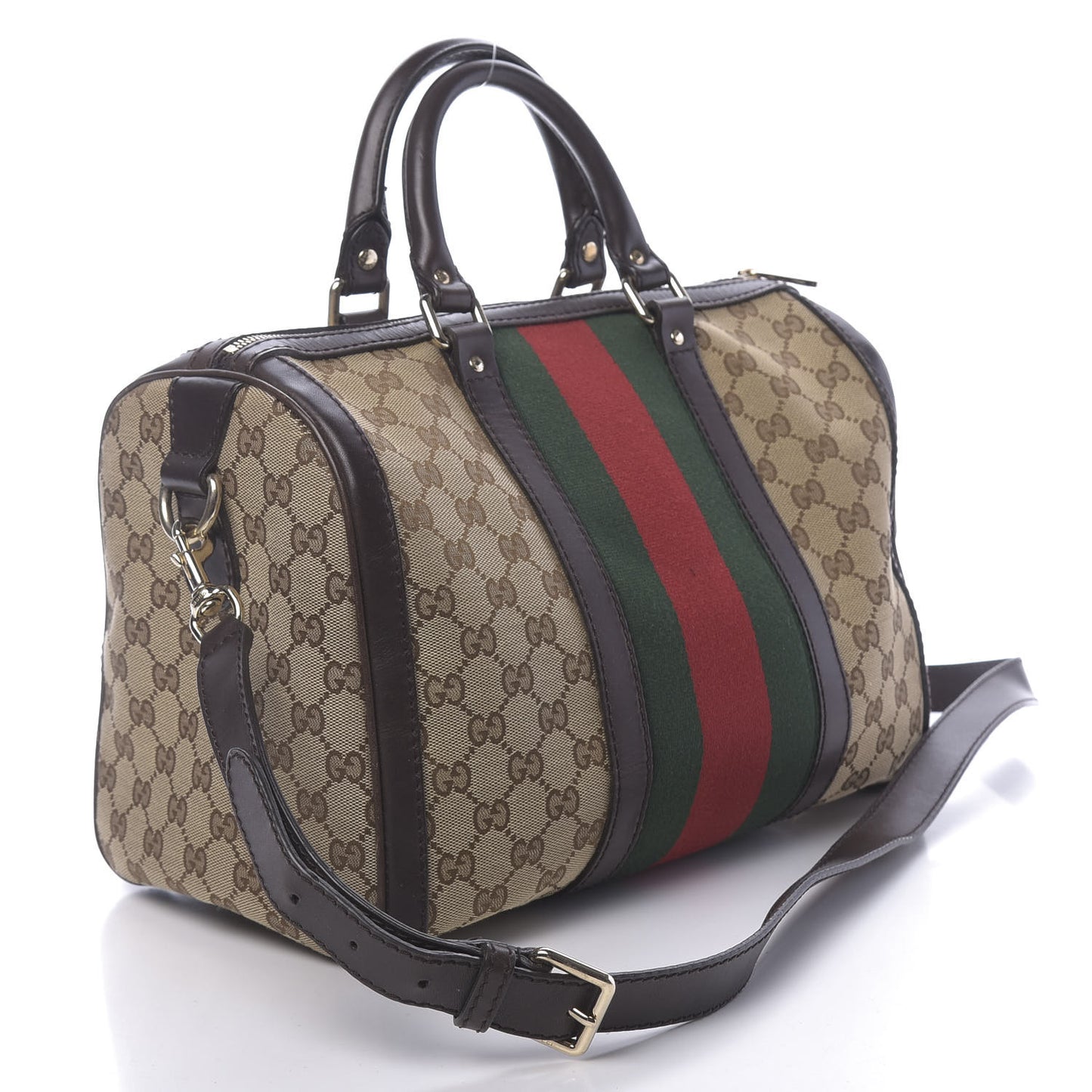 Monogram Vintage Web Medium Boston Dark Brown