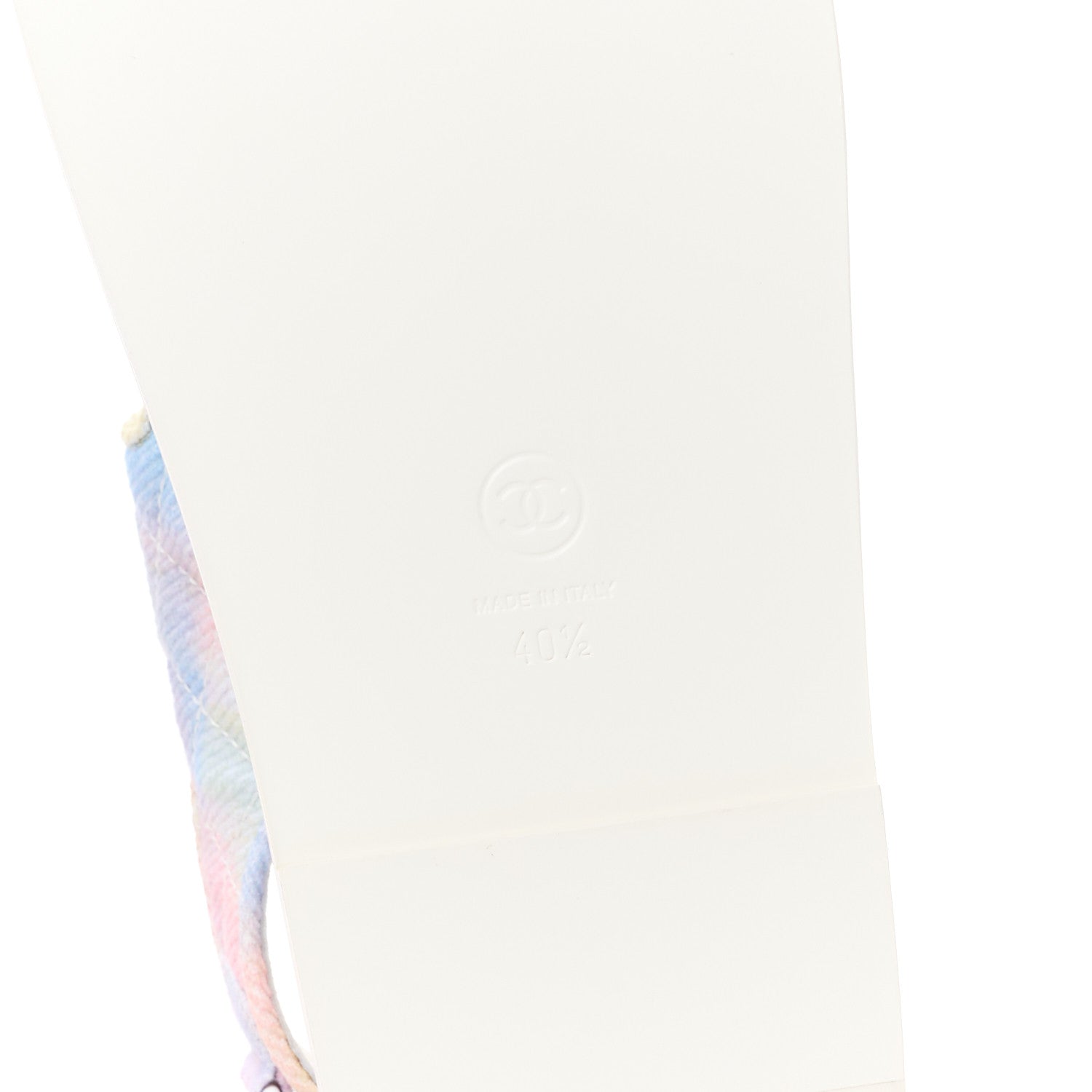 Chanel Printed Fabric Quilted Dad Sandals 40.5 Green Pink Blue 6 of 10
