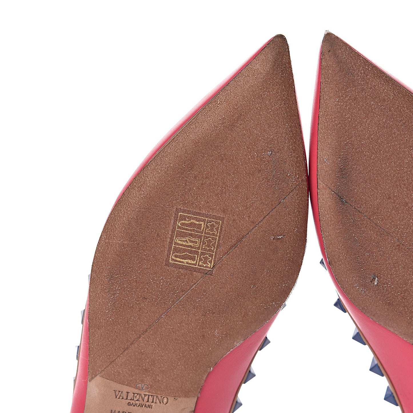 Nappa Rockstud Cage Ballerina Flats 38 Deep Fuxia