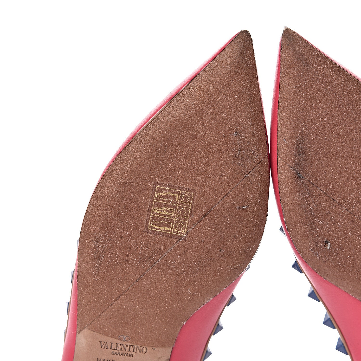 Valentino Garavani Nappa Rockstud Cage Ballerina Flats 38 Deep Fuxia 10 of 14