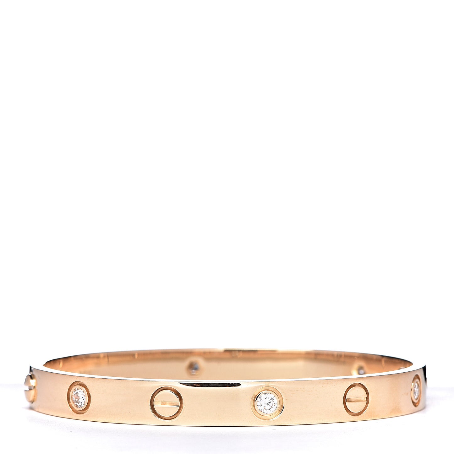 18K Yellow Gold 6 Diamond LOVE Bracelet 16