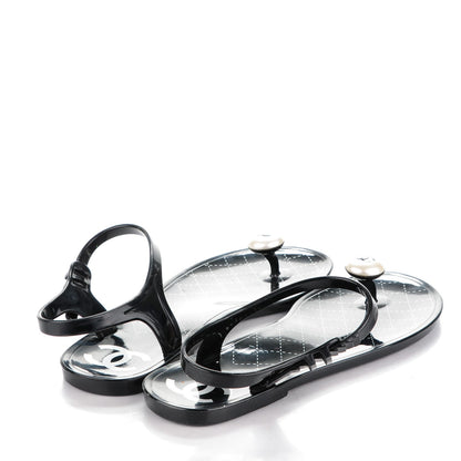 Chanel PVC CC Pearl Thong Sandals 41 4 of 8