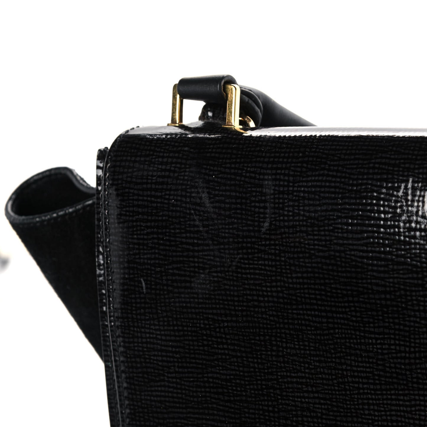 Patent Suede Medium Trapeze Black
