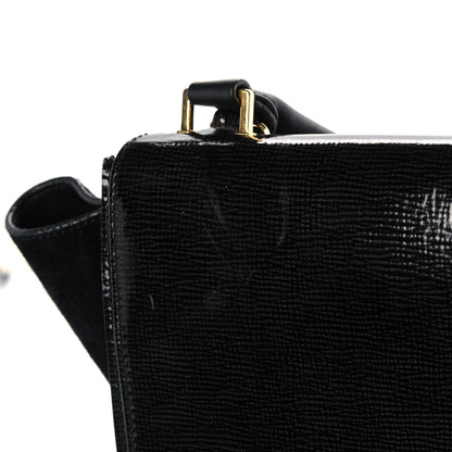 Celine Patent Suede Medium Trapeze Black 12 of 22