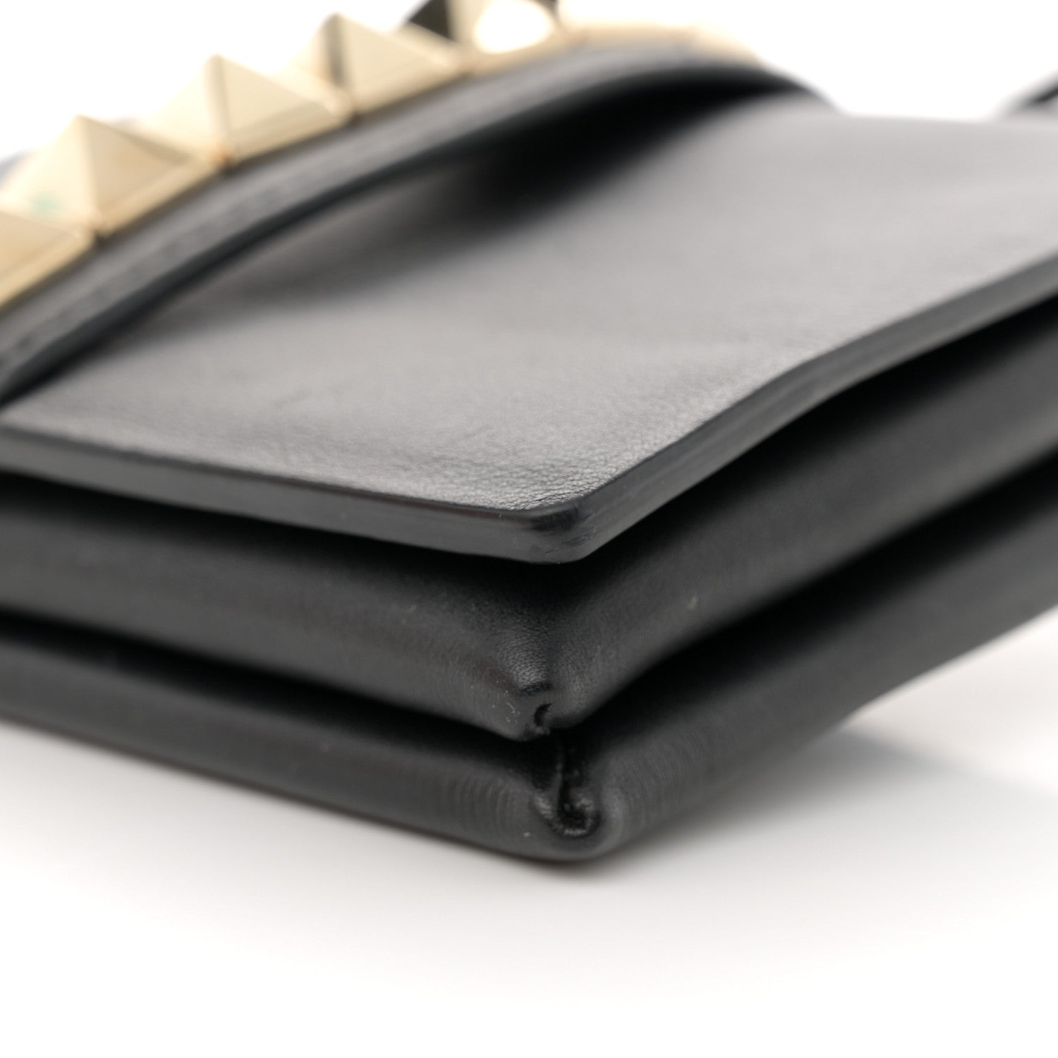Valentino Garavani Vitello Rockstud Flap Wallet On Strap Black 9 of 13