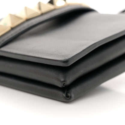 Valentino Garavani Vitello Rockstud Flap Wallet On Strap Black 9 of 13