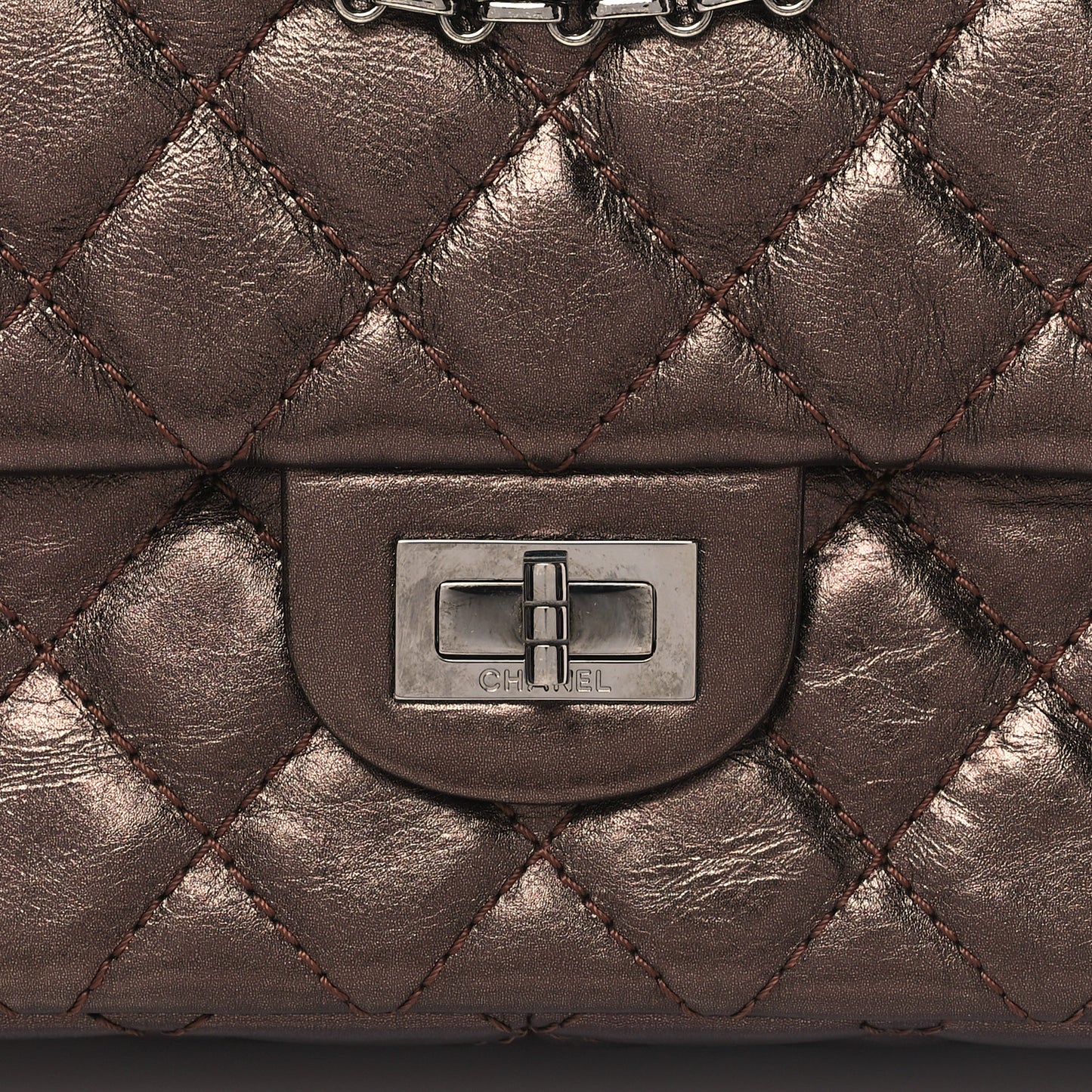 Metallic Aged Calfskin Quilted 2.55 Reissue 226 Flap Bronze