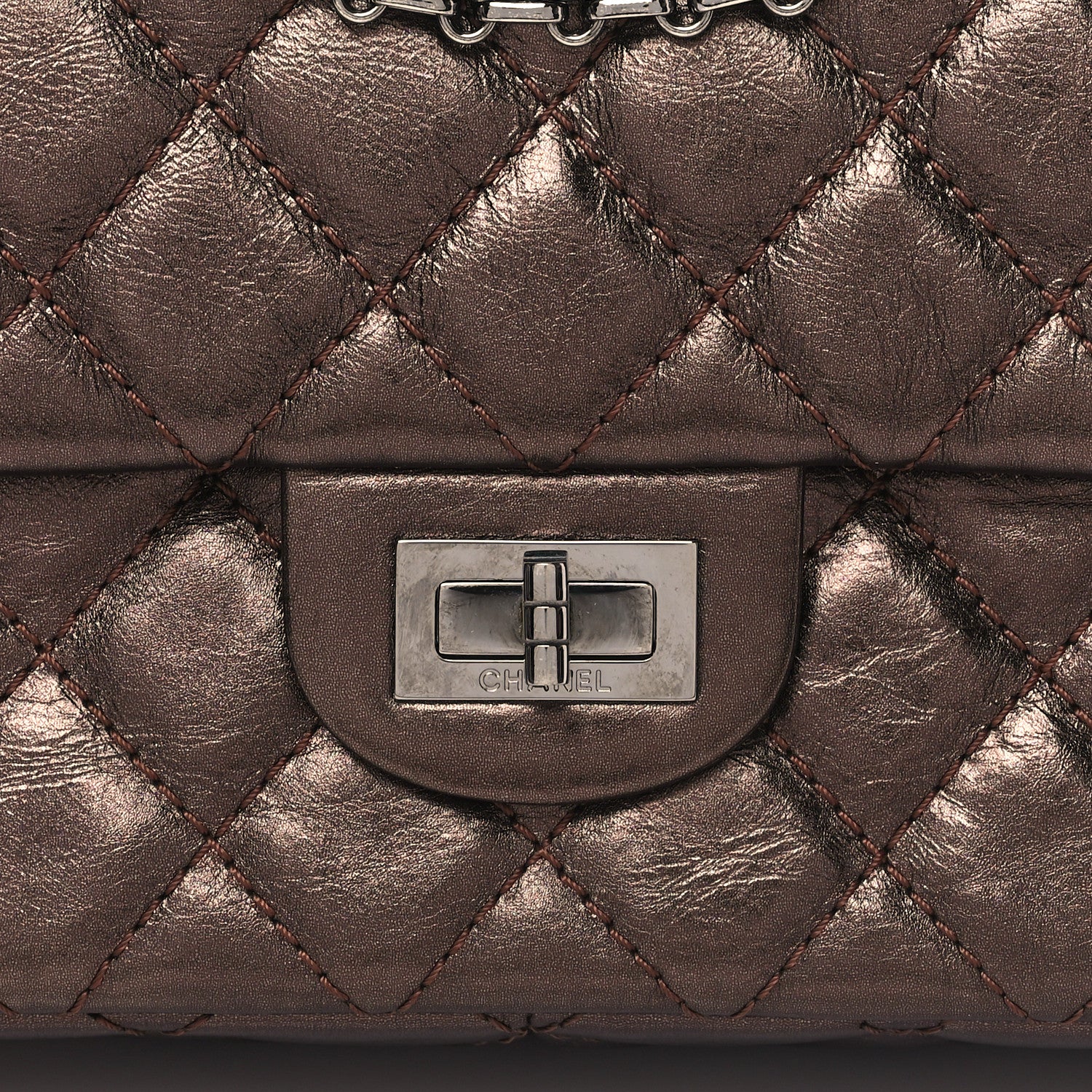 Chanel Metallic Aged Calfskin Quilted 2.55 Reissue 226 Flap Bronze 8 of 11