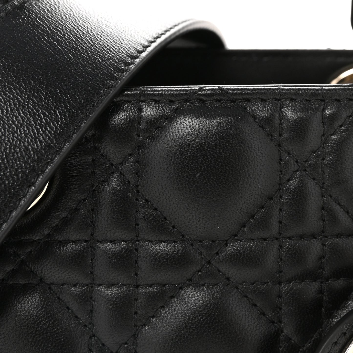 Lambskin Cannage Small Lucky Badges My Lady Dior Black