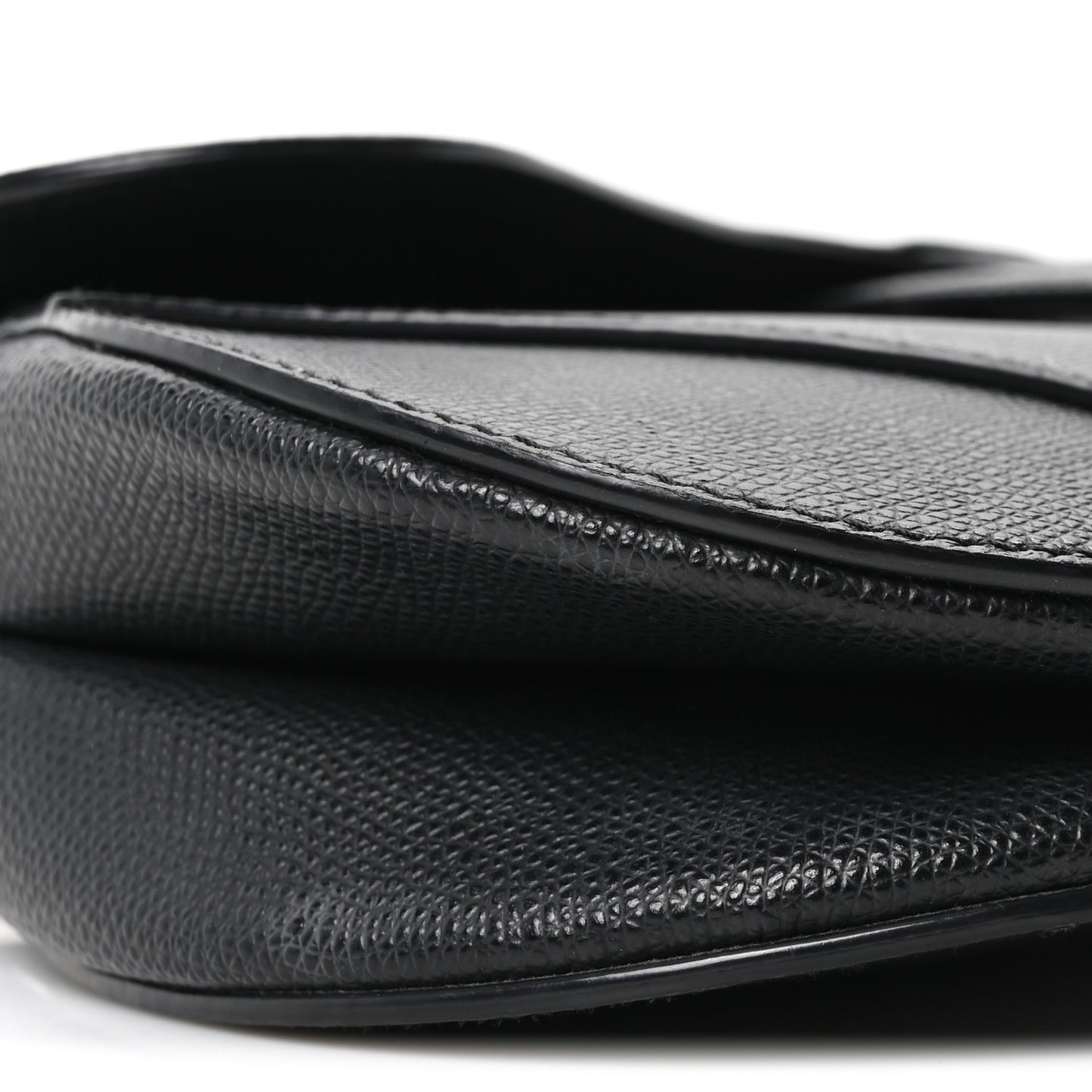 Grained Calfskin Saddle Bag Black