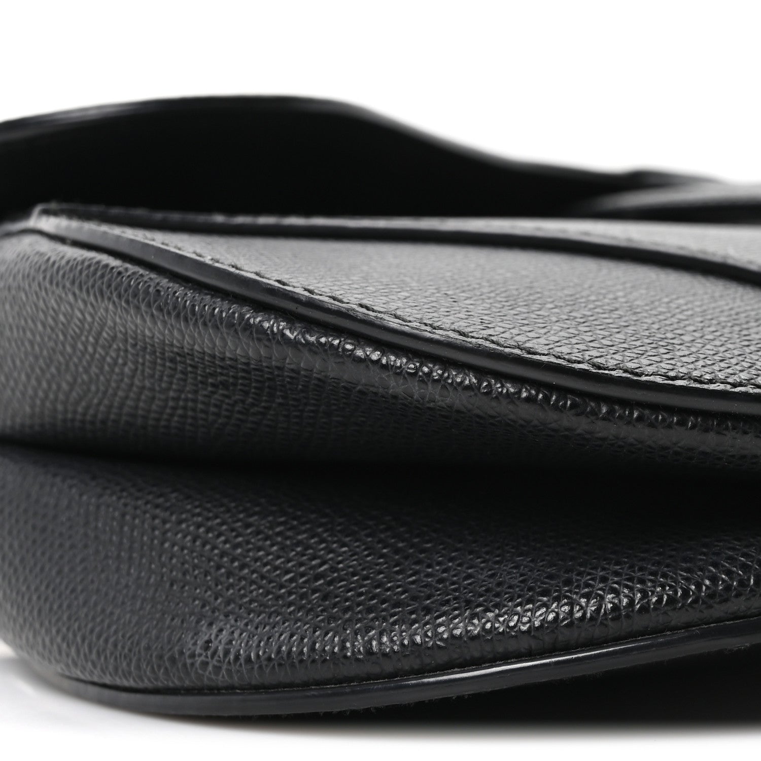 Christian Dior Grained Calfskin Saddle Bag Black 9 of 10