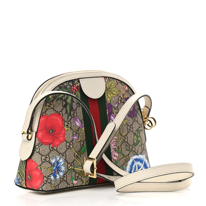 Gucci GG Supreme Monogram Flora Web GG Small Ophidia Dome Shoulder Bag White 3 of 10