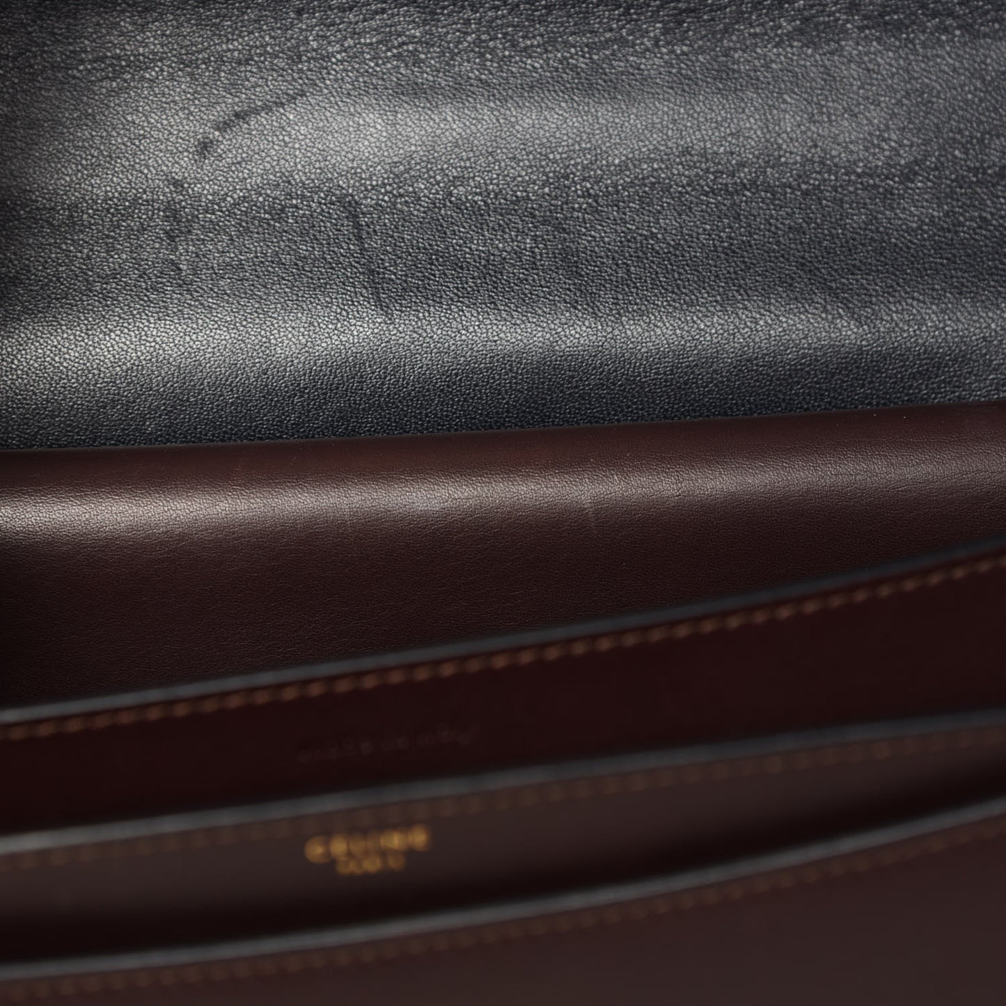 Calfskin Bicolor Medium Case Flap Navy Burgundy