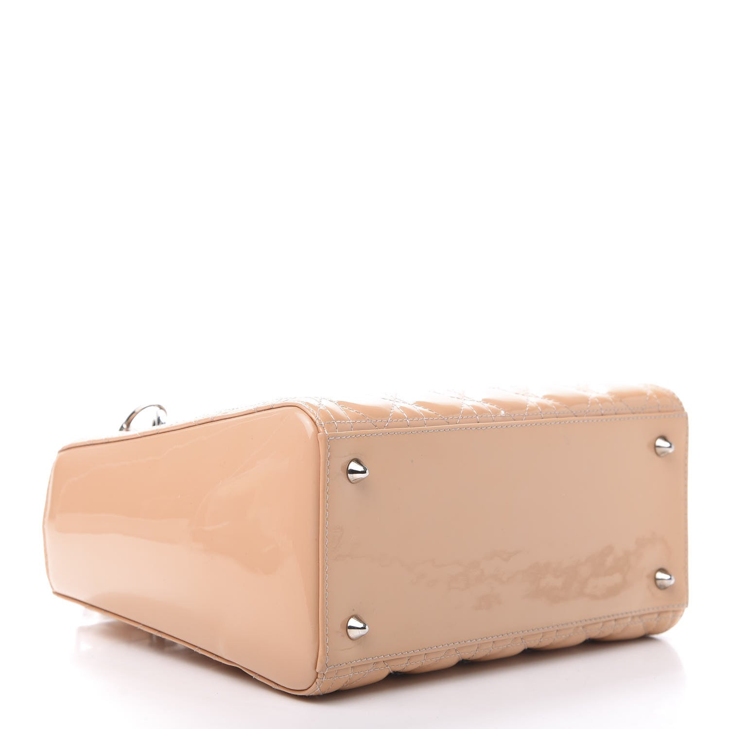 Christian Dior Patent Cannage Medium Lady Dior Beige 4 of 11