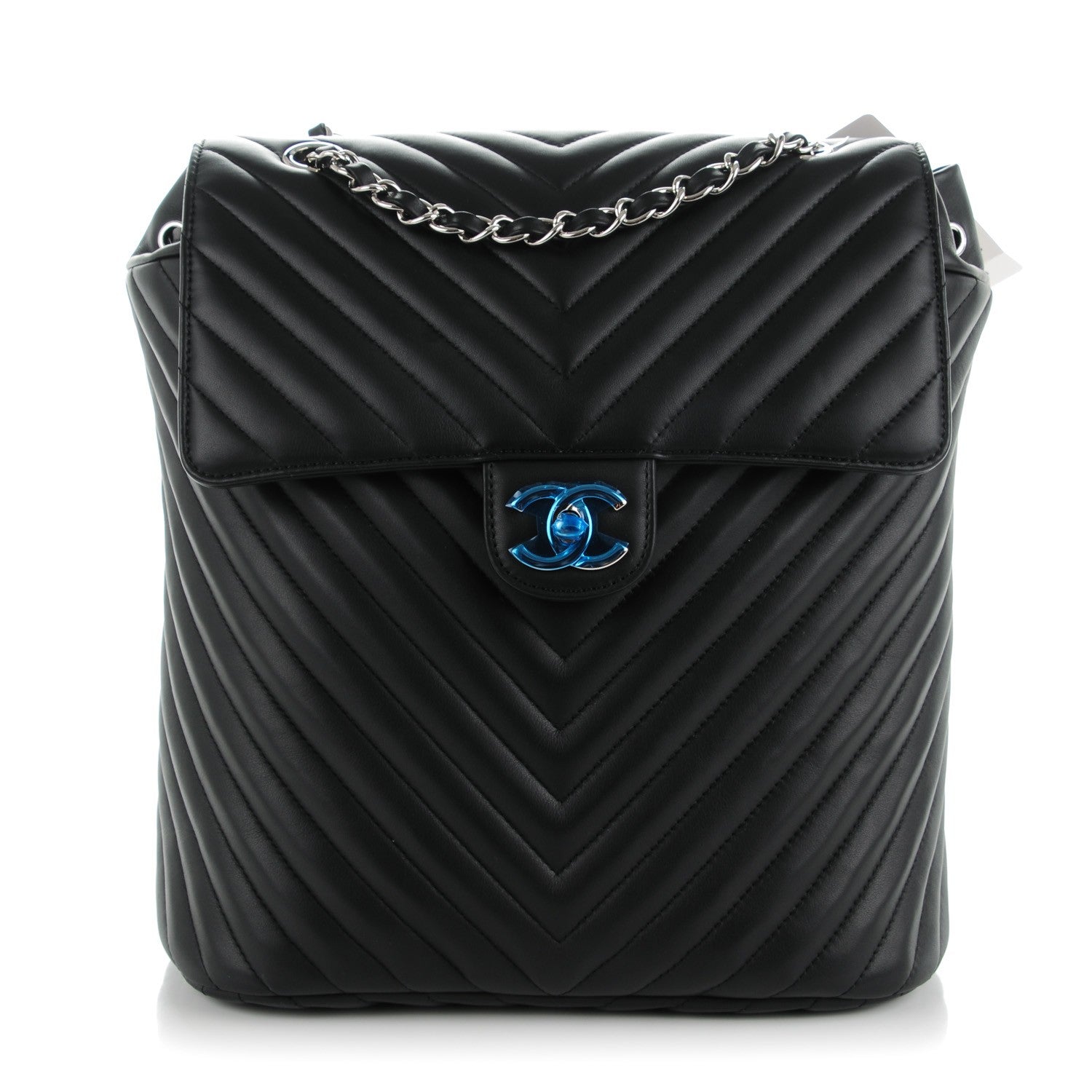 Chanel Calfskin Chevron Quilted Large Urban Spirit Backpack Black 1 of 8