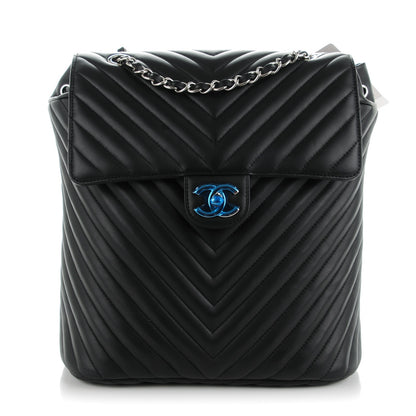 Chanel Calfskin Chevron Quilted Large Urban Spirit Backpack Black 1 of 8