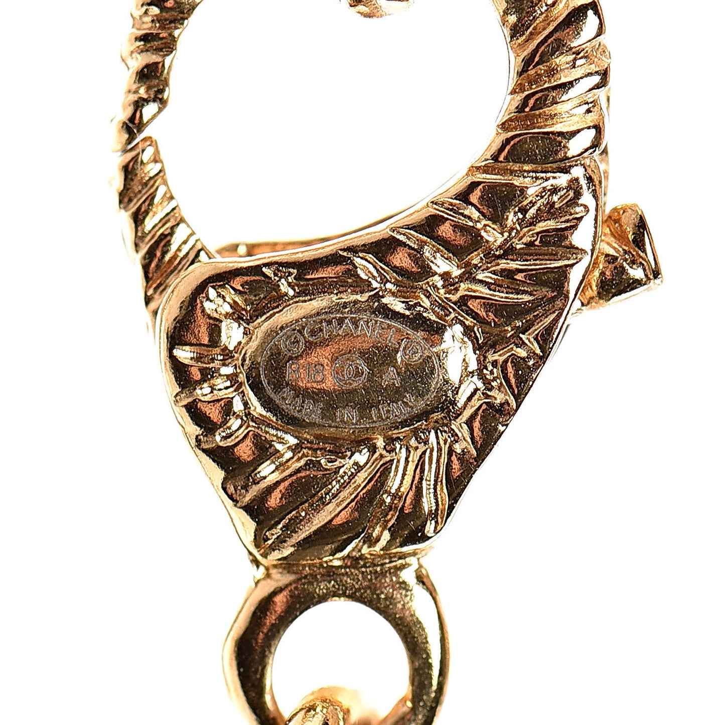 Resin Chain CC Pendant Necklace Gold Black