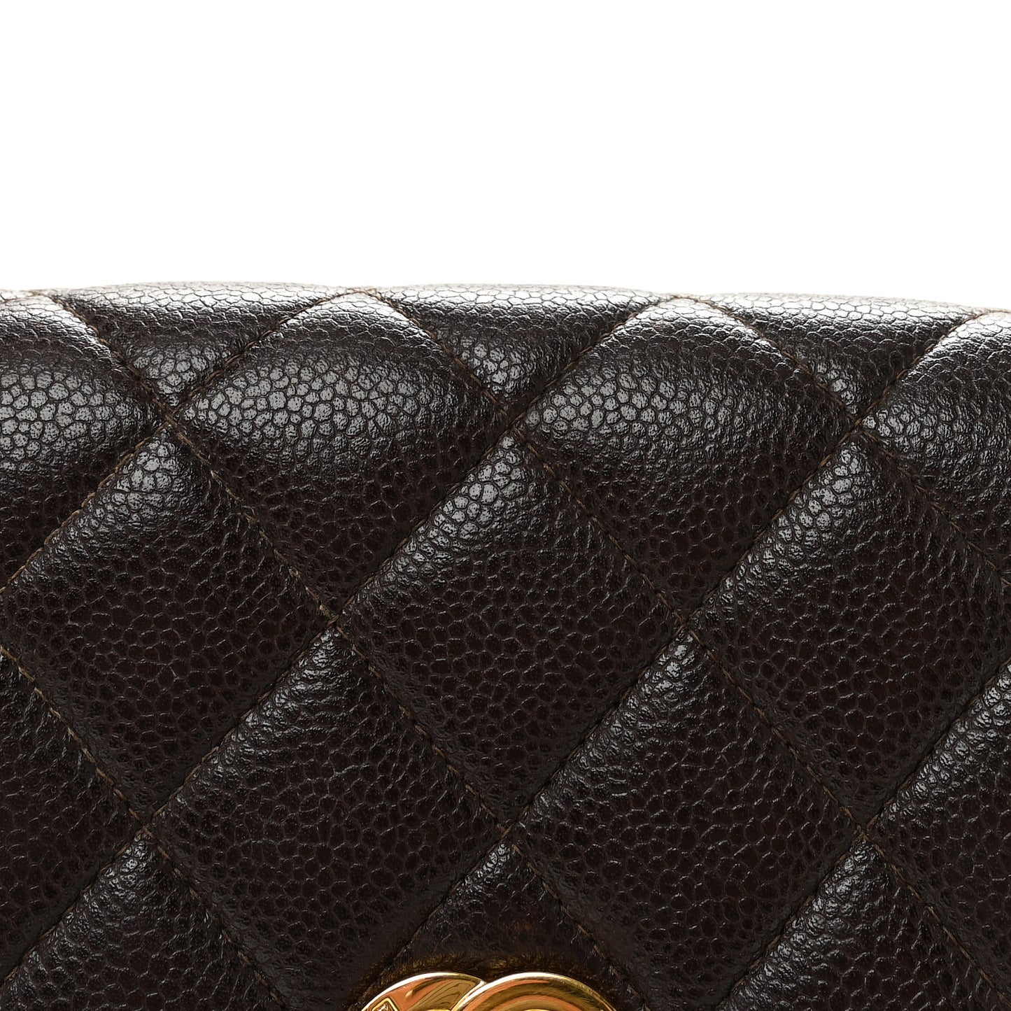 Caviar Quilted Medium Kelly Flap Brown