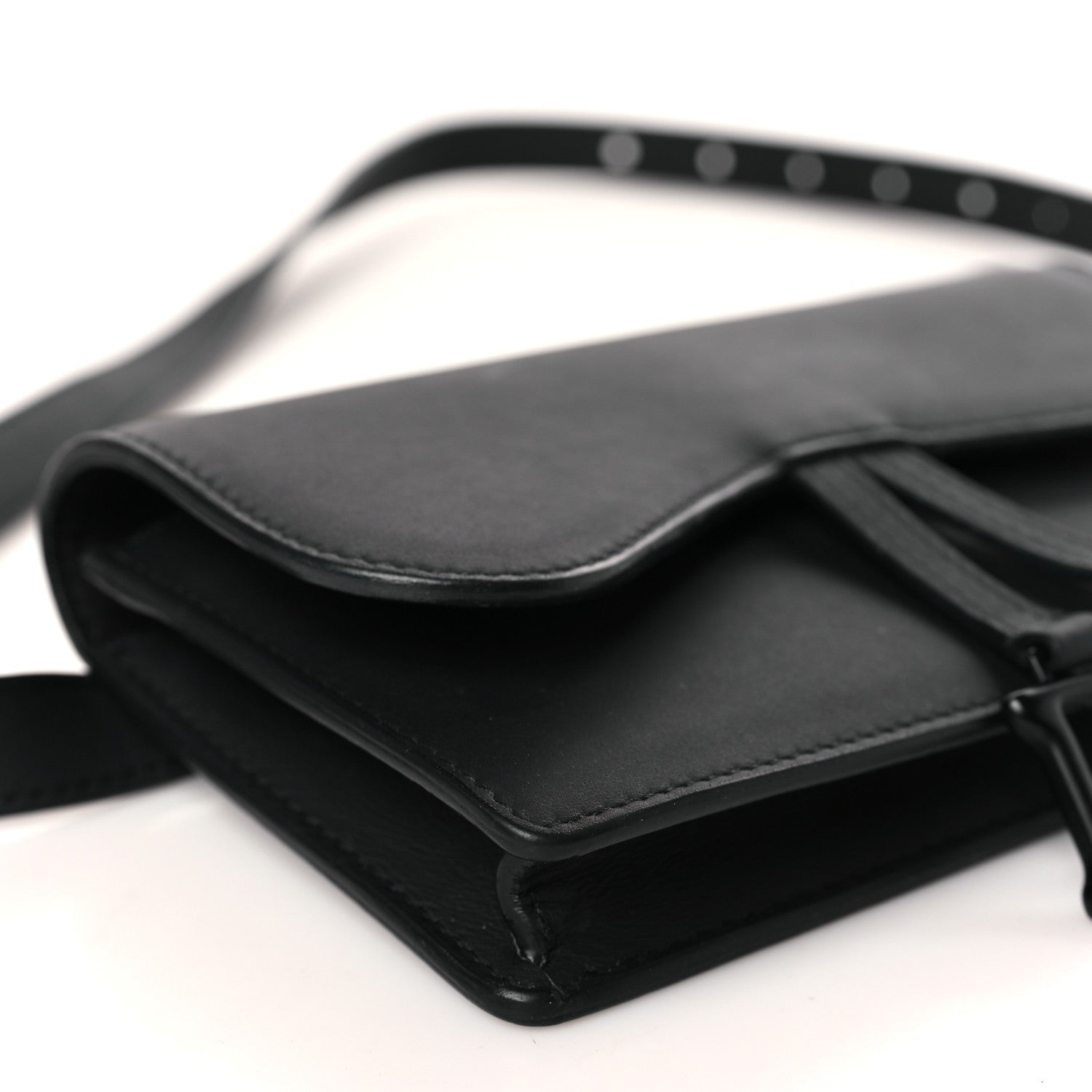 Christian Dior Ultra Matte Calfskin Saddle Belt Clutch Black 8 of 10