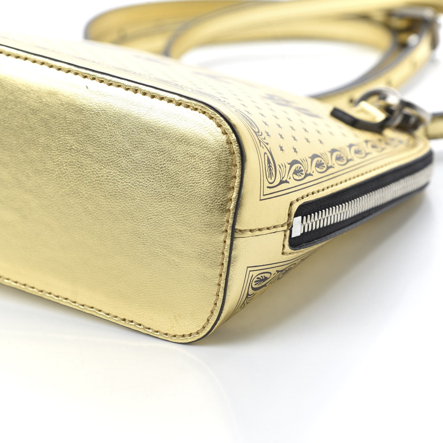 X SEGA Calfskin GUCCY Stars Mini Dome Shoulder Bag Gold
