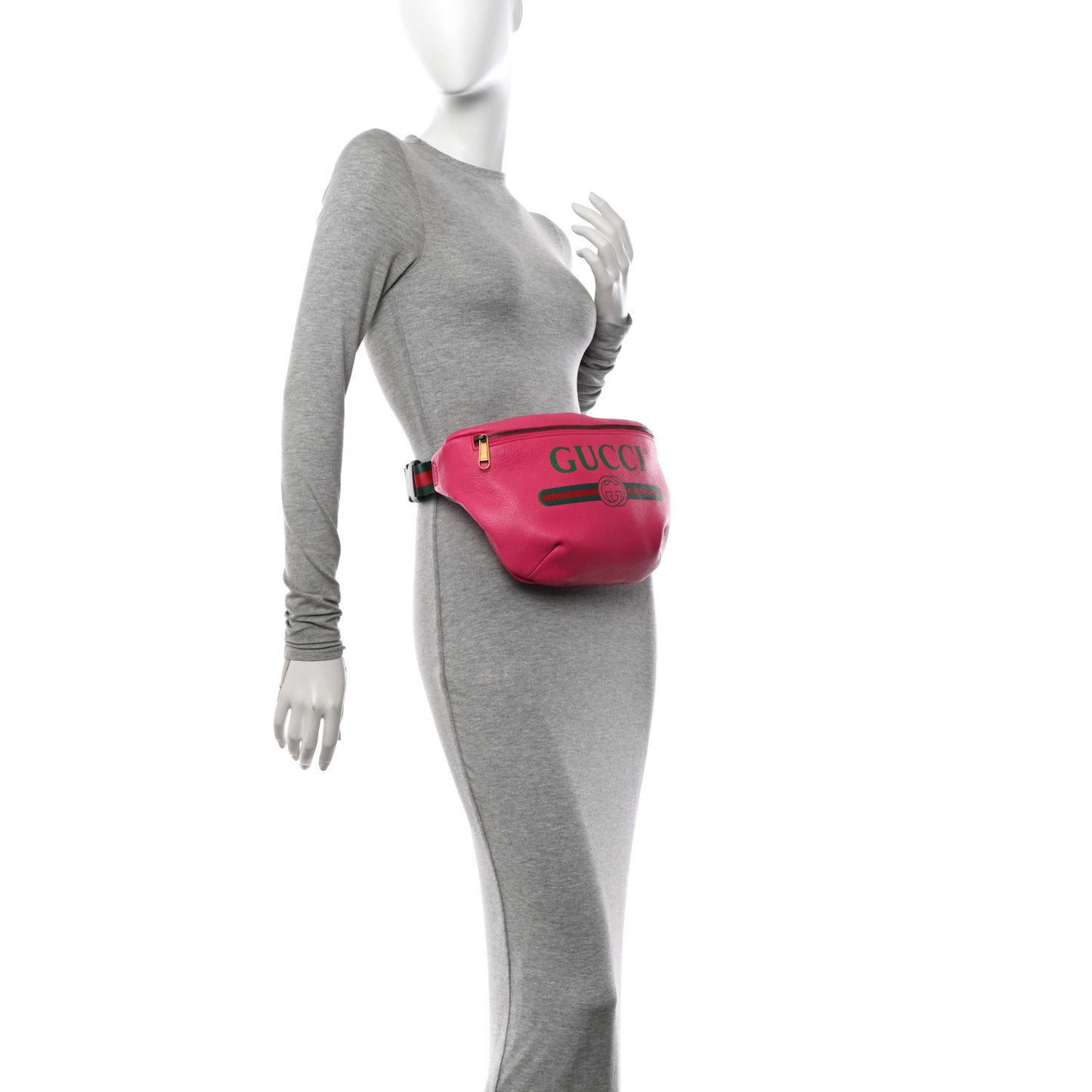 Grained Calfskin Logo Belt Bag Pink