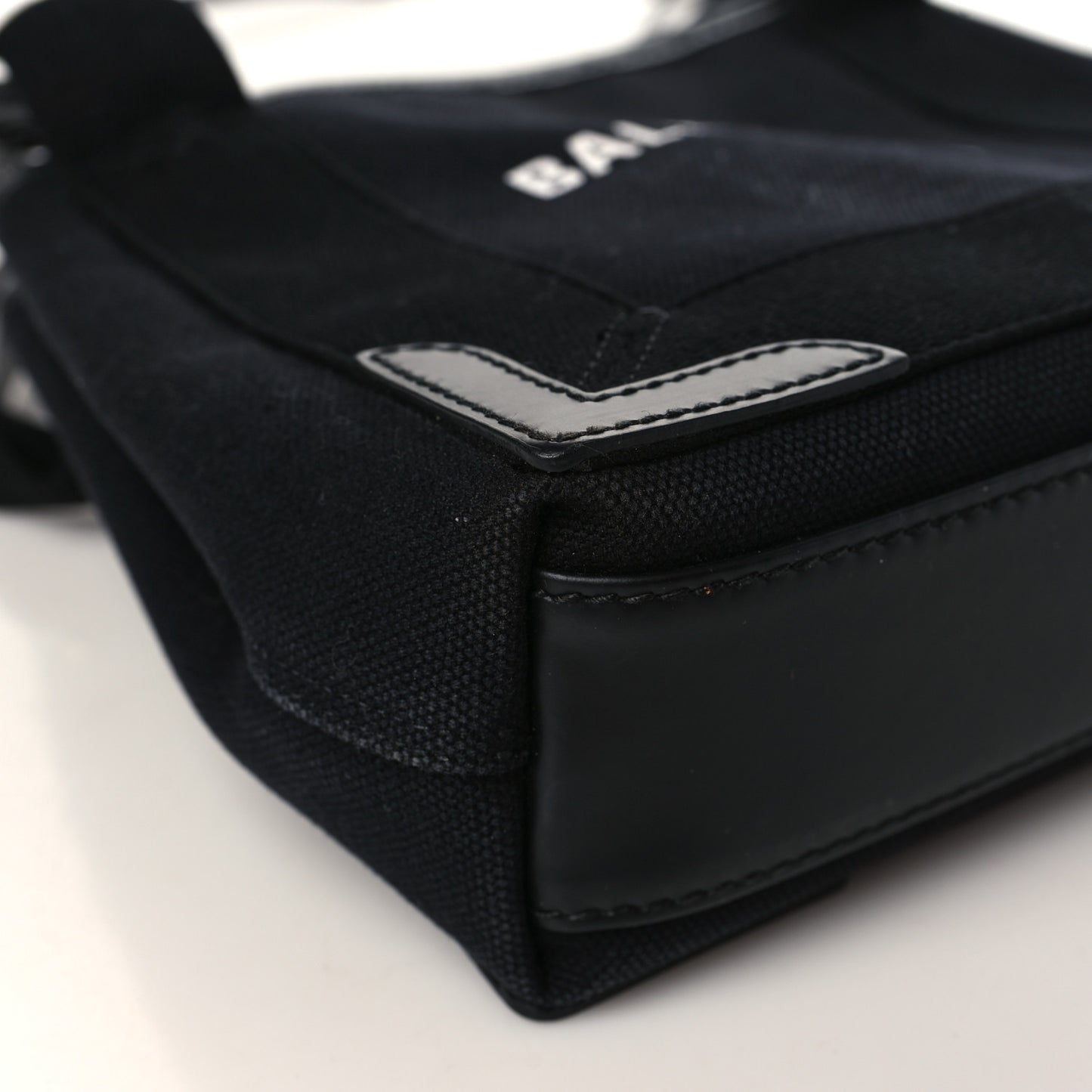 Cotton Canvas Calfskin Navy Cabas XS Black