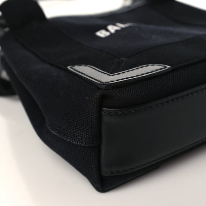 Balenciaga Cotton Canvas Calfskin Navy Cabas XS Black 8 of 9