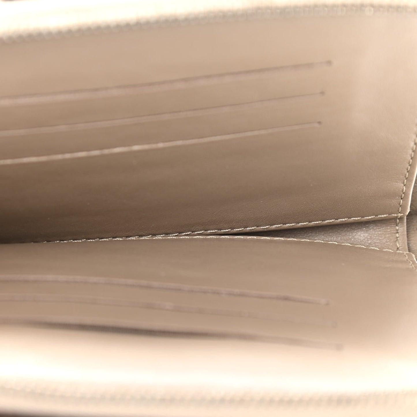 Metallic Lambskin Stitched New Mini Flap Beige