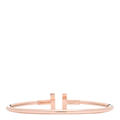 Tiffany 18K Rose Gold Diamond Mother of Pearl T Wire Bracelet 2 of 4