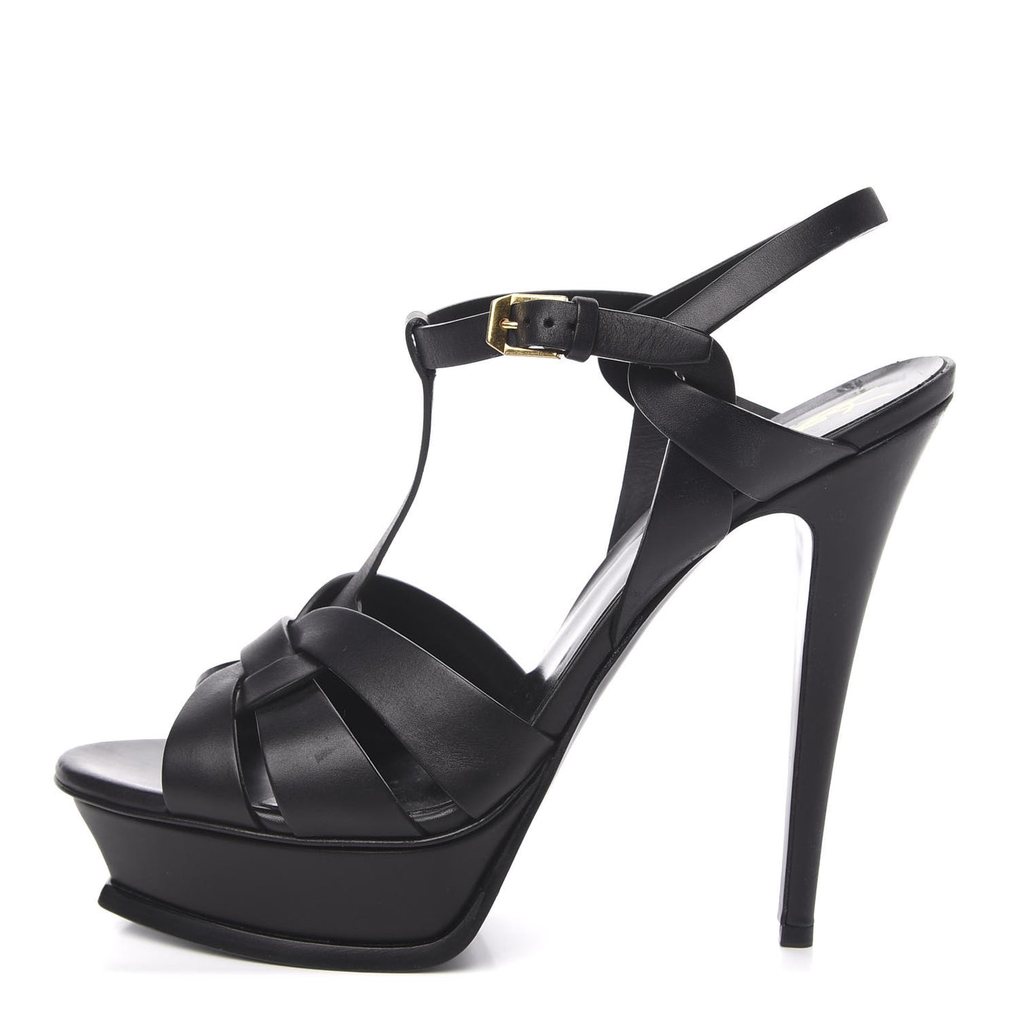 Calfskin Tribute 105 Platform Sandals 42 Black