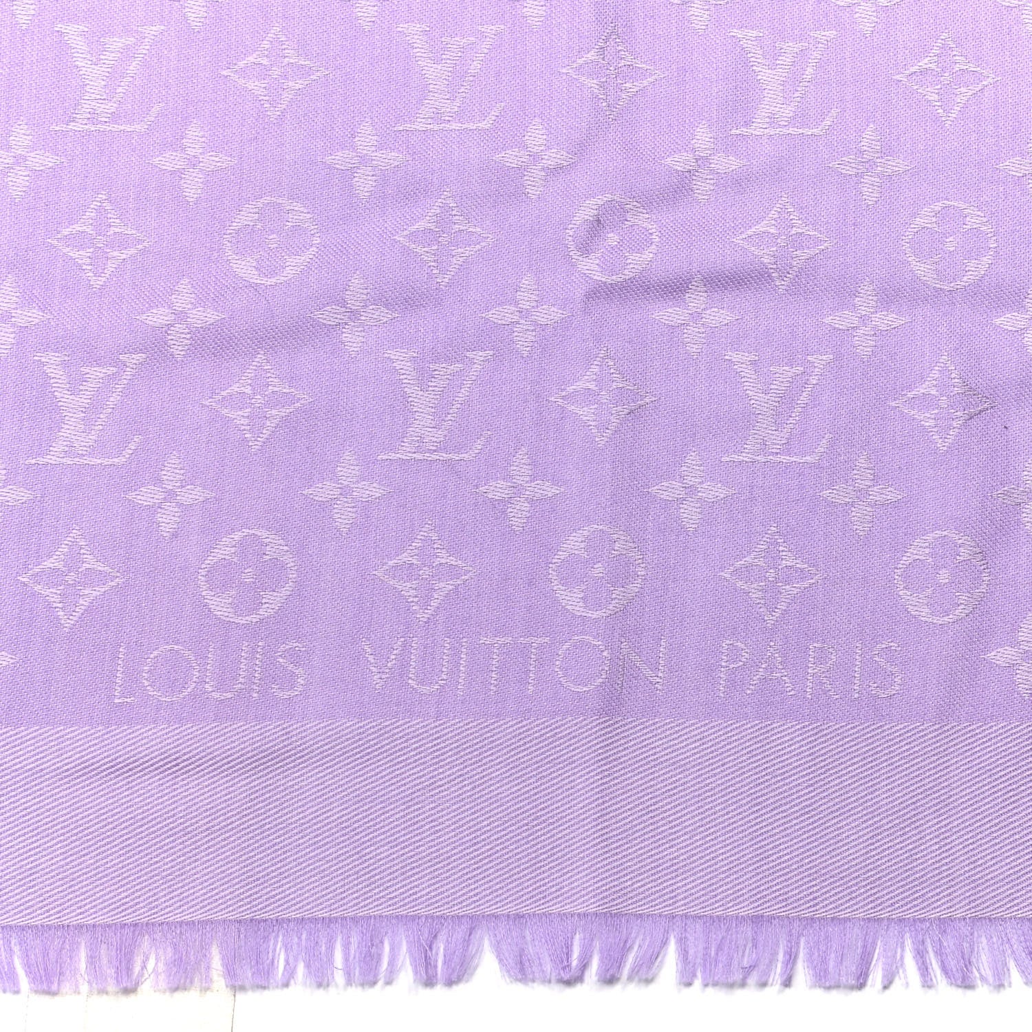 Louis Vuitton Silk Wool Monogram Shawl Mauve 2 of 4