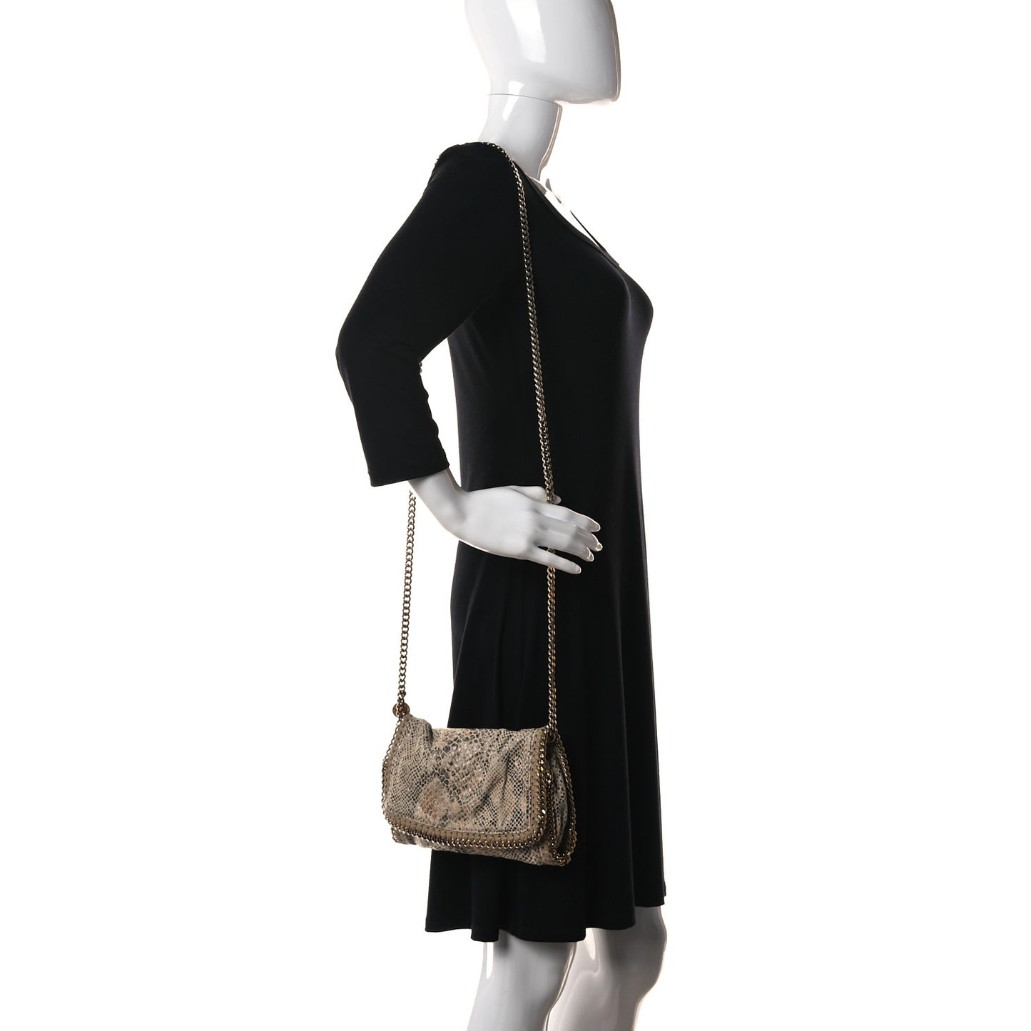 Eco Python Falabella Crossbody Bag Camel