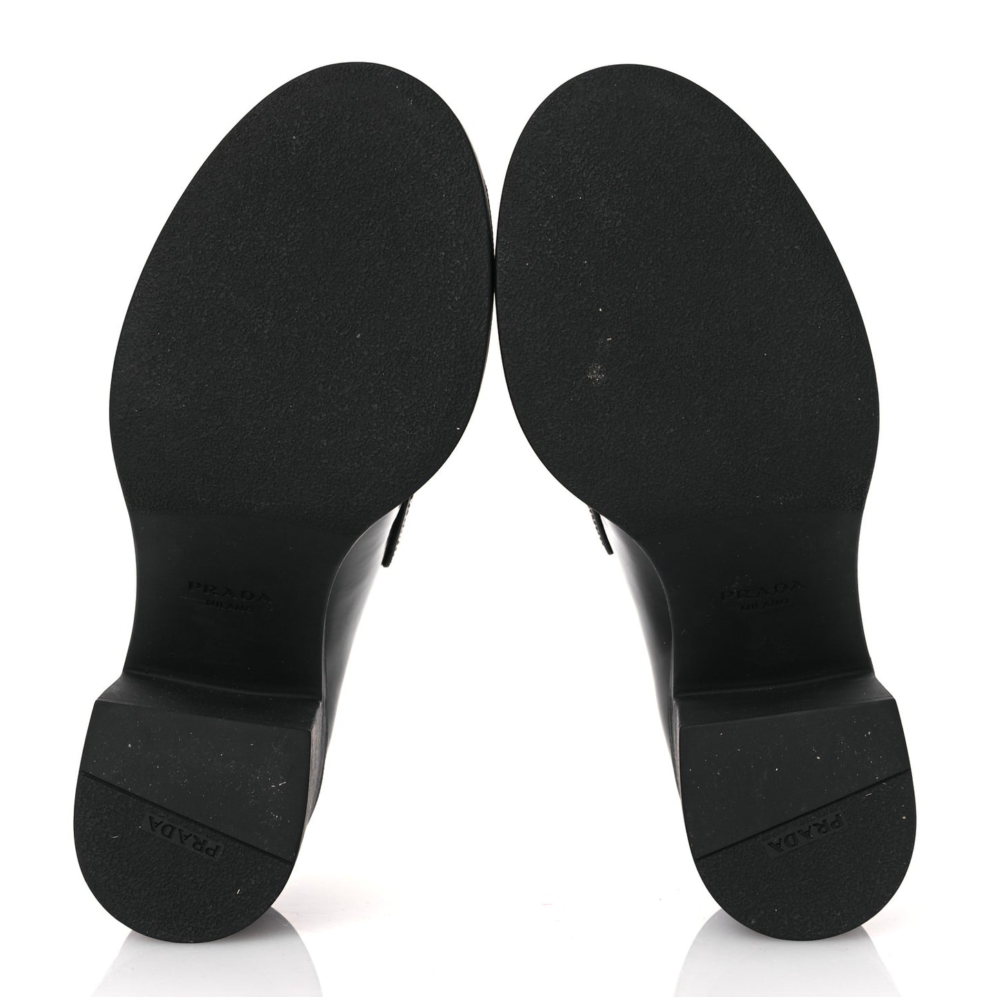 Spazzolato Metal Triangle Logo 85mm Loafers 36.5 Black