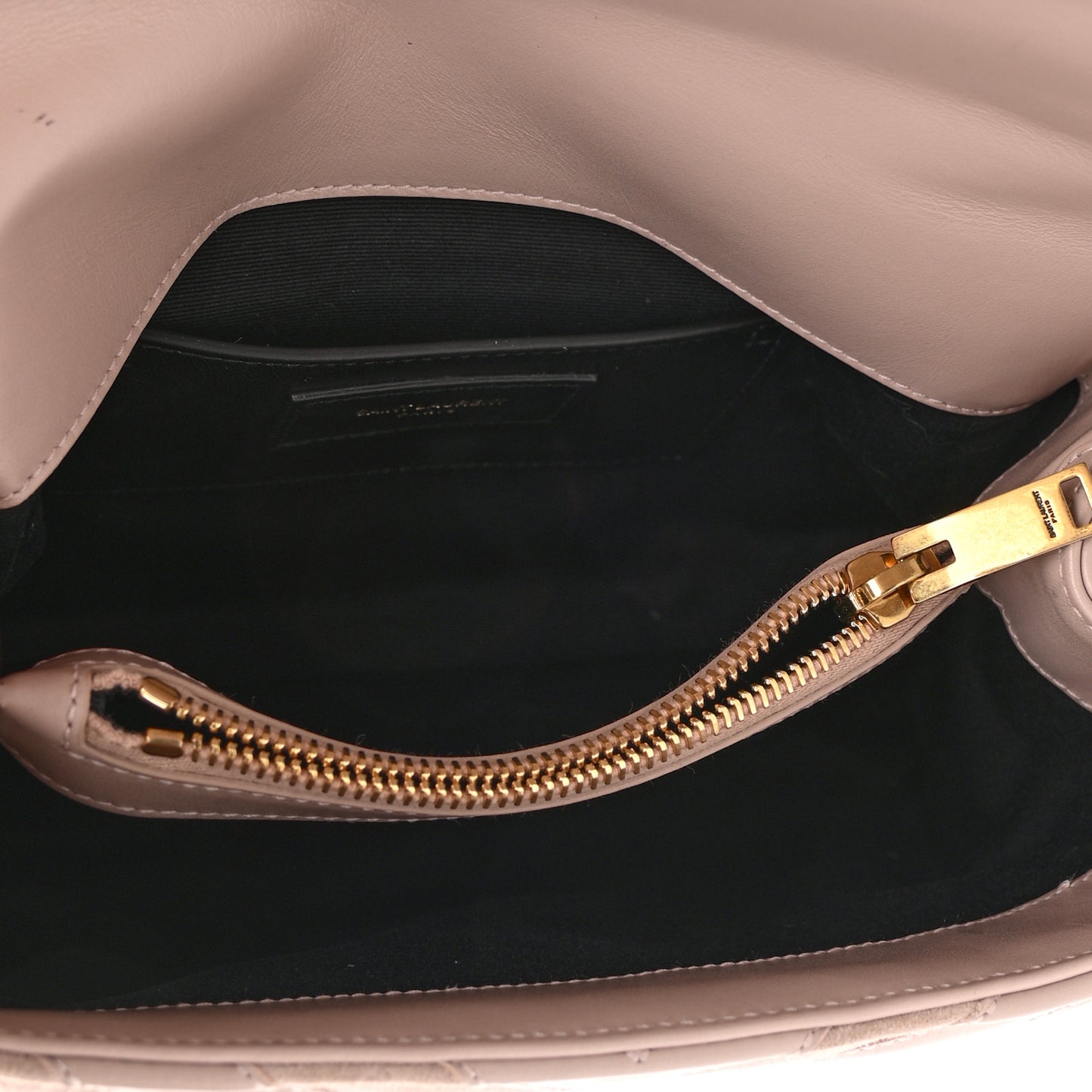 Calfskin Suede Matelasse Chevron Medium Monogram College Bag Rose Poudre