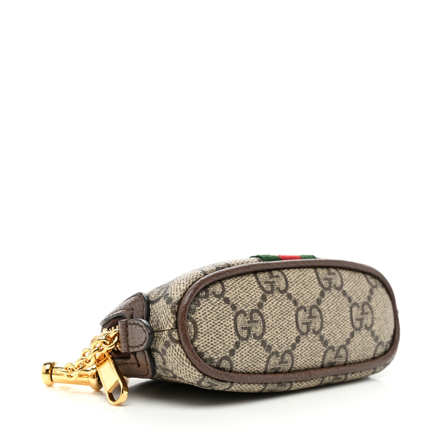Gucci GG Supreme Monogram Web Ophidia Dome Key Pouch Beige New Acero 4 of 8