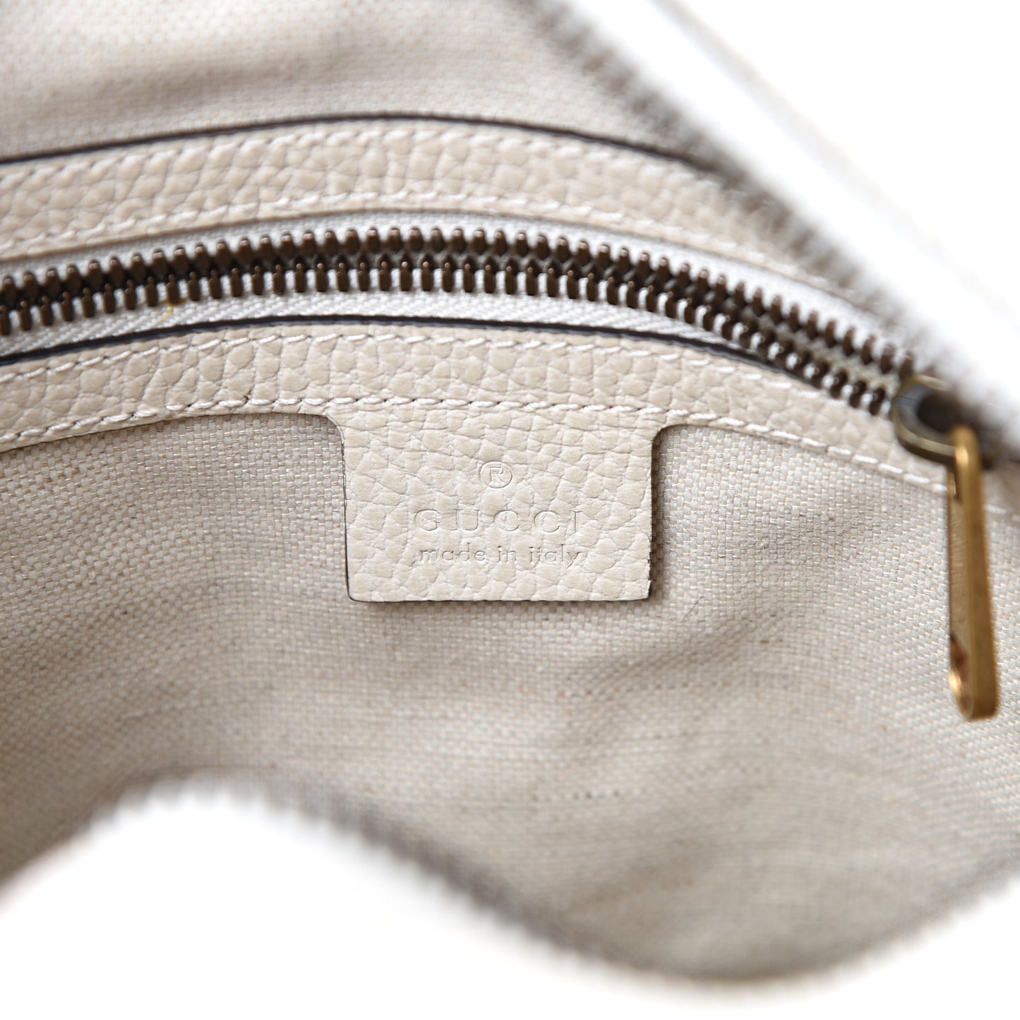 Grained Calfskin Logo Messenger Bag White