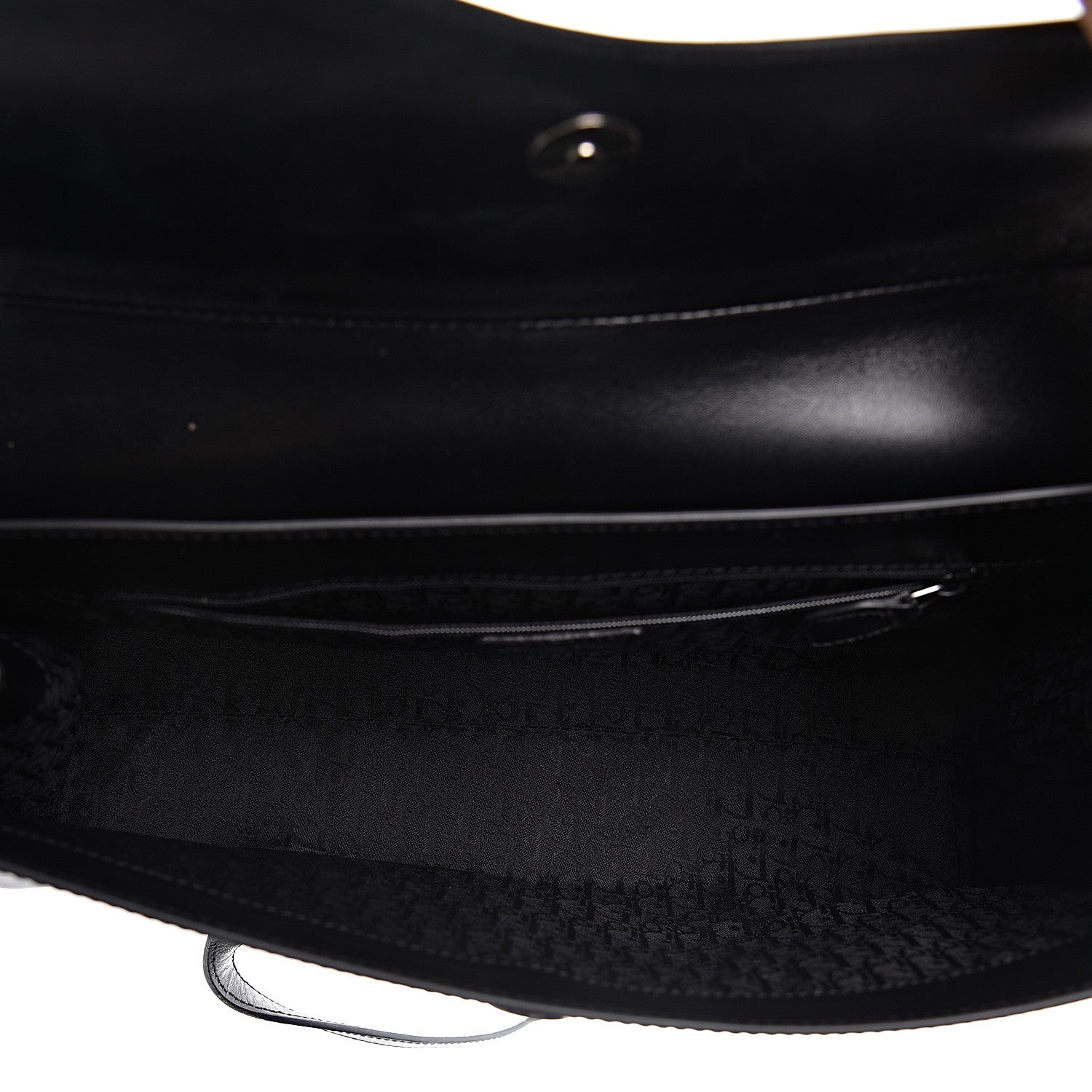 Christian Dior Glazed Calfskin Saddle Shopper Black 5 of 14