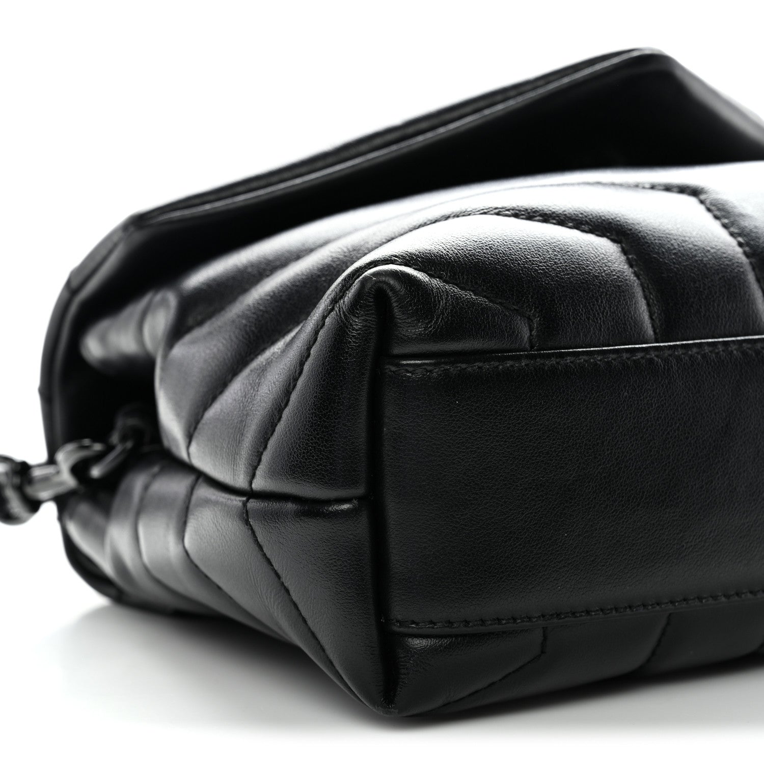 Saint Laurent Calfskin Y Quilted Monogram Monochrome Toy Loulou Crossbody Bag Black 9 of 10