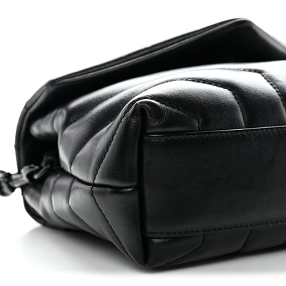 Saint Laurent Calfskin Y Quilted Monogram Monochrome Toy Loulou Crossbody Bag Black 9 of 10